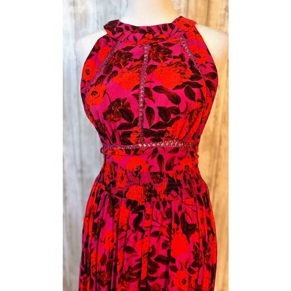 Able The Label by Anthropologie Floral Halter Backless Maxi Dress Size Small - Picture 2 of 8